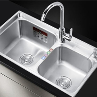 stainless steel double sinks