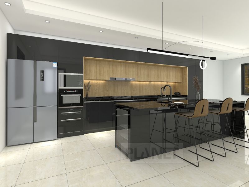 solid wood black kitchen cabinet