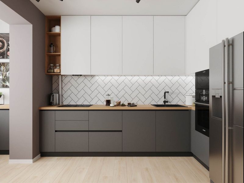 gray kitchen cabinets