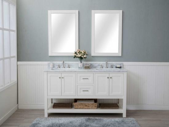 Modern Double Single Sink White Corner Bathroom Vanity Tops