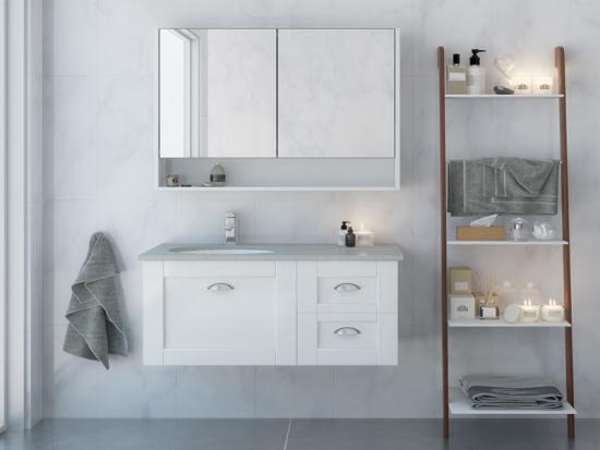 Solid Wood Printed Surface Mount Medicine Cabinet with Lights