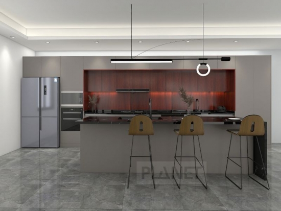 Free design china made kitchen cabinets with clean handle-less look cabinets kitchen furniture modern