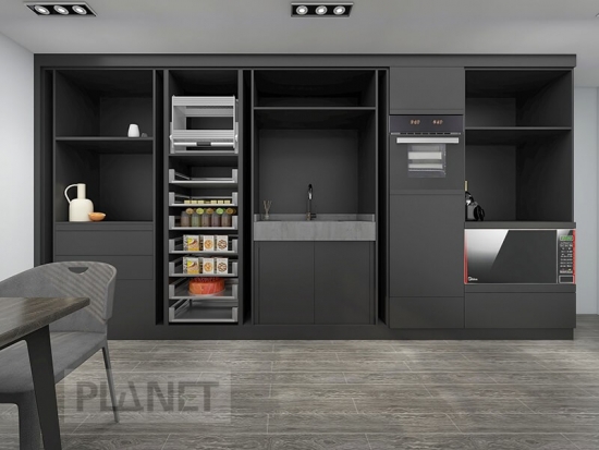 Customised american aluminum furniture machinery black kitchen cabinet carcases