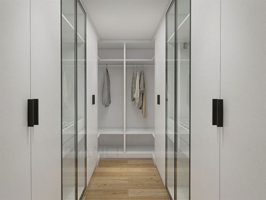 Wholesale customization customized modern exoand solid wood bedroom wardrobe walk in wardrobe