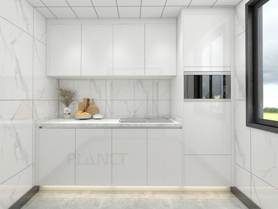 Foshan Customized Wholesale White Cheap Kitchen Furniture Modular Kitchen Cabinet Designs RTA PVC Modern Kitchen Cabinets
