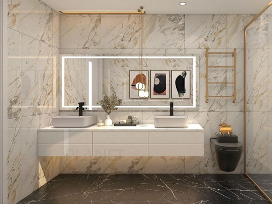 Luxury modern washroom waterproof storage 60 inch cabinet floating double sink bathroom vanities