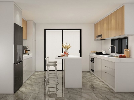 Solid Wood High Gloss / MDF / PVC Membrane / Lacquer Kitchen Cabinet