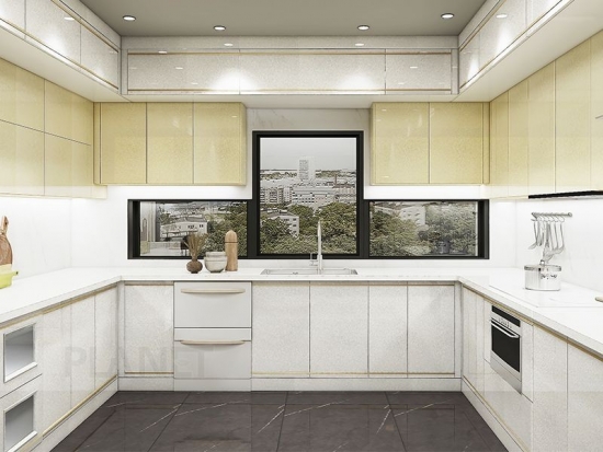New Model Modern High Gloss White Kitchen Cabinet Design Kitchen Furniture High End Kitchen Cabinets With Island