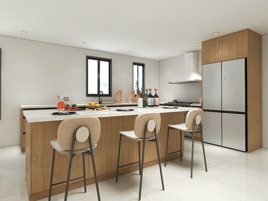 Ckwcabinet Solid Wood Oak Cherry Kitchen Cabinets Wood Veneer Kitchen Cabinets Made In China
