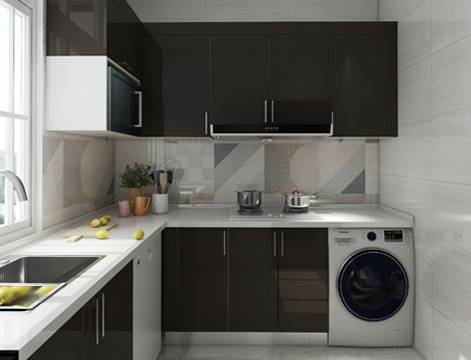 Modern Country Australian Standard simple Gloss L shape Kitchen Cabinets Design for Custom